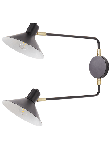 Beliani Wandleuchten KADASSA in Schwarz/Gold - (W) 84 x (H) 38 x (L) 20 cm