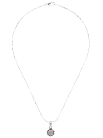 mantraroma 925er Silber - Ketten (L) 11 x (B) 21 mm mit Rosenquarz