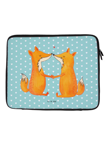 Mr. & Mrs. Panda Laptop Tasche Füchse Liebe ohne Spruch in Türkis Pastell
