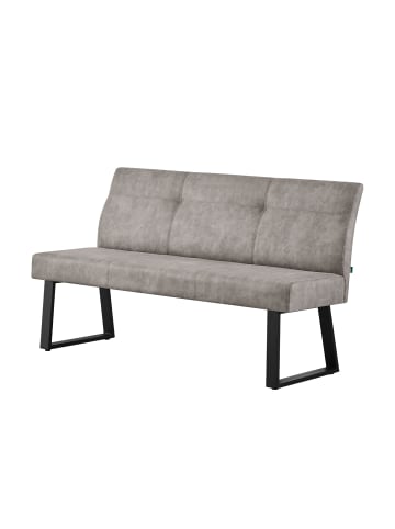 DUBI Möbel Sitzbank Joy in Wildleder-Grau - (B)160 x (H)89 x  (T)65 cm
