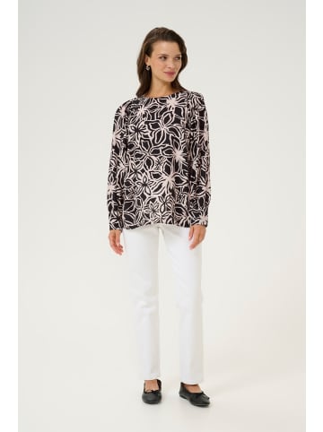 Kaffe Langarm-Bluse KAhannah in Black / Light Beige Flower