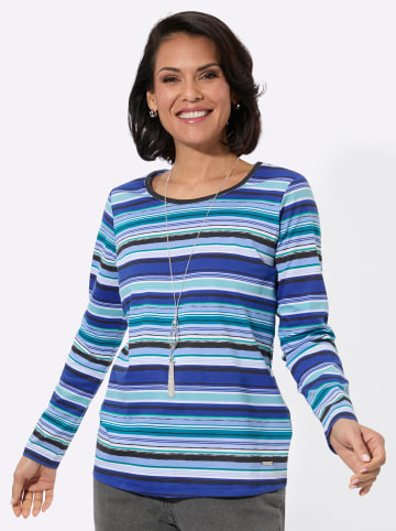 WITT WEIDEN Rundhals-Shirt in himmelblau-weiß-geringelt