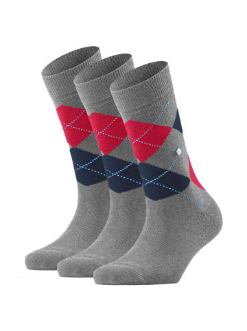 Burlington Socken 3er Pack in Grau/Blau/Rot