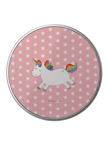Mr. & Mrs. Panda Blechdose rund Einhorn Happy ohne Spruch in Rot Pastell