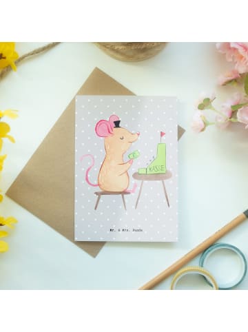 Mr. & Mrs. Panda jubiläumskarte Kassierer Herz ohne Spruch in Grau Pastell