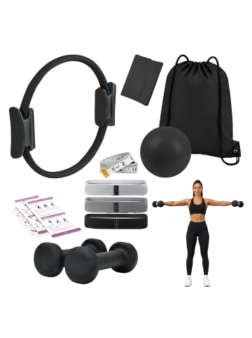 relaxdays 11-tlg. Pilates Set in Schwarz