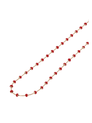 faina Women Beaded Necklace in Rose Gold Red