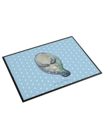 Mr. & Mrs. Panda schreibtischunterlage Seekuh Happy ohne Spruch in Blau Pastell