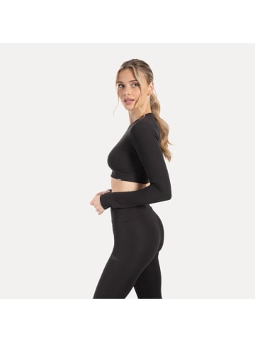 SMILODOX Crop Longsleeve Thalina in Schwarz