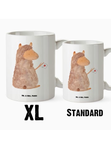 Mr. & Mrs. Panda Pott Alpaka Fahne ohne Spruch in Weiß