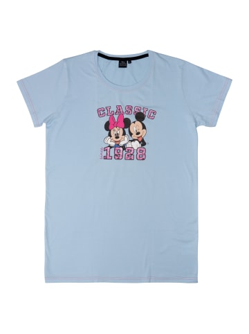 United Labels Disney Minnie Mouse Nachthemd Schlafshirt Pyjama Kurzarm in blau