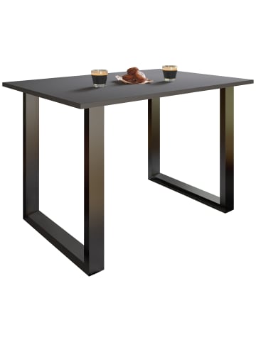VCM Premium Holz Esstisch Küchentisch Xona U 110x50 in Schwarz / Anthrazit