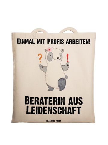 Mr. & Mrs. Panda Shopping Tasche Beraterin Leidenschaft mit Spruch in Creme