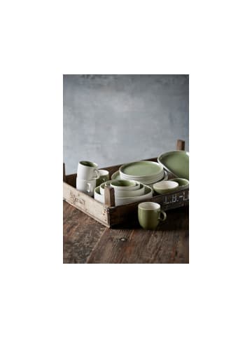 Studio Round Schale North in Matte white/Shiny moss