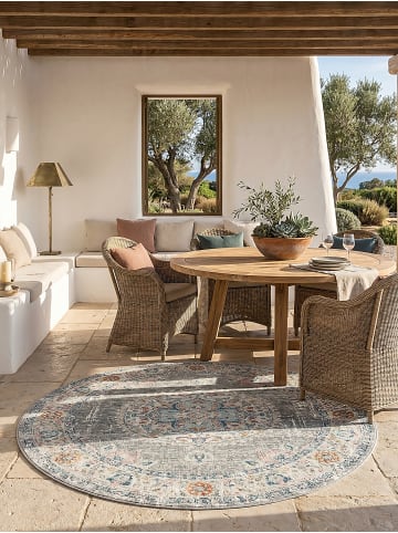 KADIMA DESIGN Teppich Outdoor Orientalisch pflegeleicht Balkon Terrasse Outdoor Garten in Grau