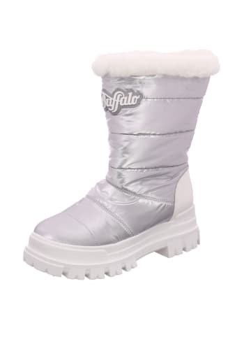 Buffalo Damenschnürrstiefel warm flach  in silber