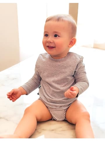 OrganicEra Baby Langarm-Bodyshirt in Grey Melange