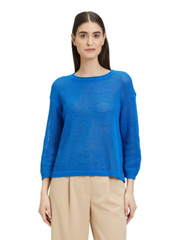 Betty Barclay Grobstrick-Pullover mit 3/4 Arm in mittelblau