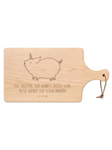 Mr. & Mrs. Panda Frühstücksbrettchen Einhorn Schwein mit Spruch in Transparent