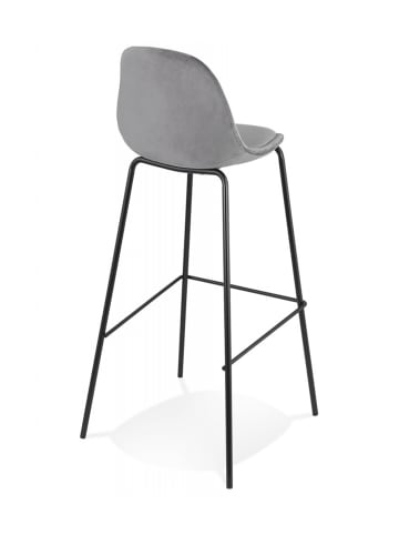 KADIMA DESIGN Barhocker Samt Dunkelgrau Metall | Modern Elegant in Grau
