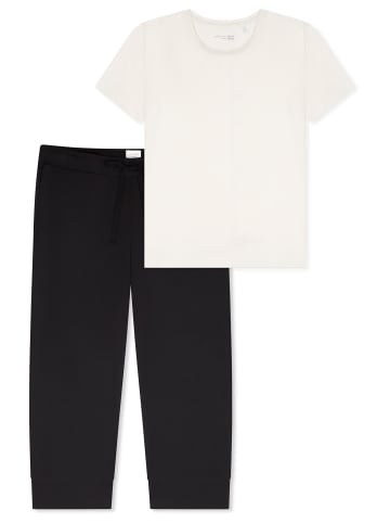 Schiesser Schlafanzug Mix & Relax in Schwarz / creme