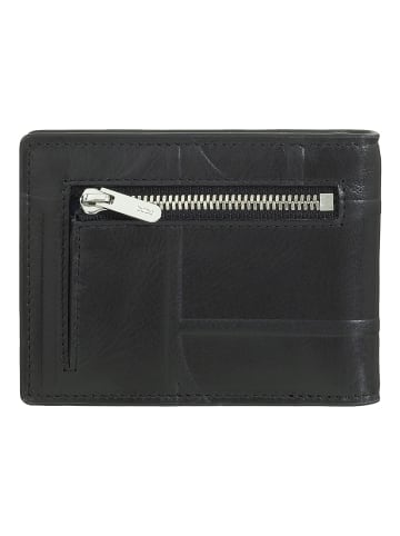 DuDu Up Geldbörse RFID Schutz Leder 11 cm Geldscheinklammer black-taupe