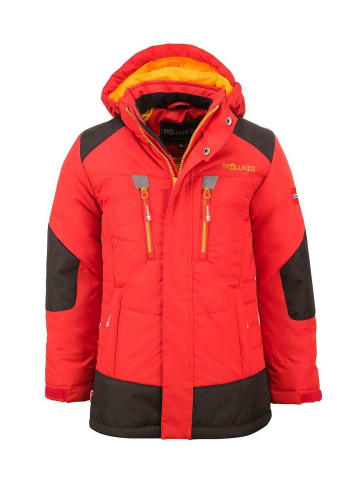 Trollkids Winter-Parka "Narvik" in Rot / Sonnengelb