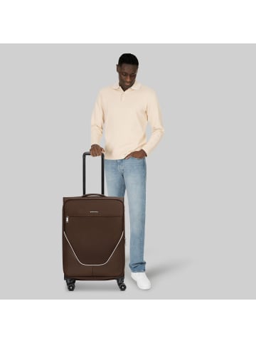 Stratic taska 4-Rollen Trolley M 65 cm mit Dehnfalte in coffee