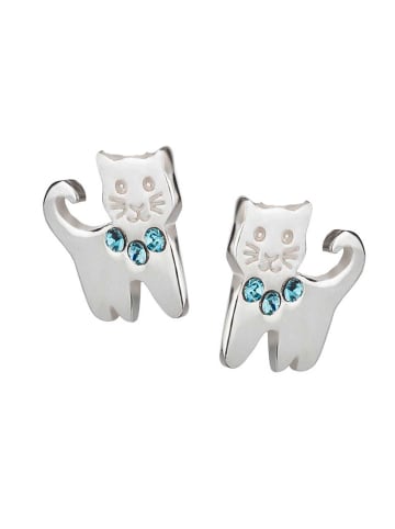 schmuck23 Silber-Ohrringe Katze 0,7 cm x 0,8 cm