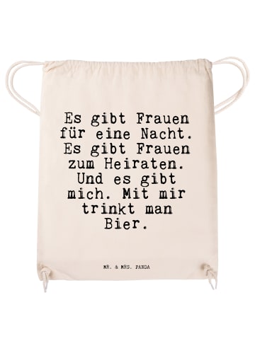 Mr. & Mrs. Panda Drawstring Bag Es gibt Frauen für... mit Spruch in Creme