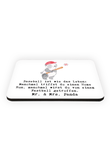 Mr. & Mrs. Panda Magnet für Pinnwand Baseball Leben mit Spruch in Weiß