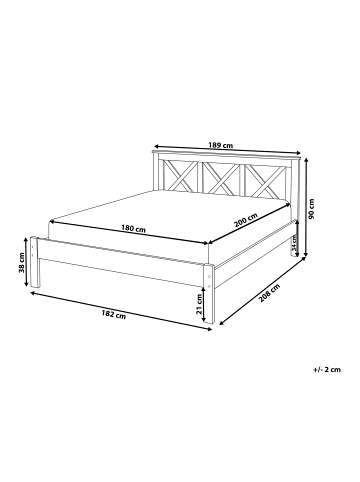 Beliani Doppelbett TANNAY in Braun - (W) 189 x (H) 90 x (L) 208 cm