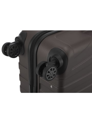 suitline 3er Kofferset Rollkoffer Hartschalen-Koffer Reisetrolleys TSA in Titan