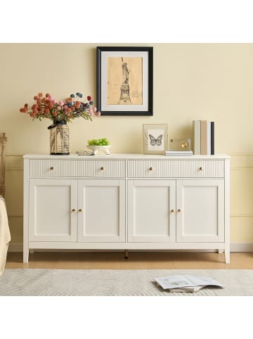 ABRIHOME Sideboard mit 2 Schubladen und Stauraum in Weiß