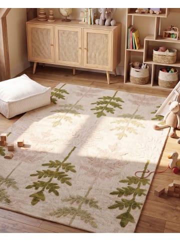 Beliani Kinderteppich DARMA in Beige/Grün/Rosa - (W) 140 x (L) 200 cm