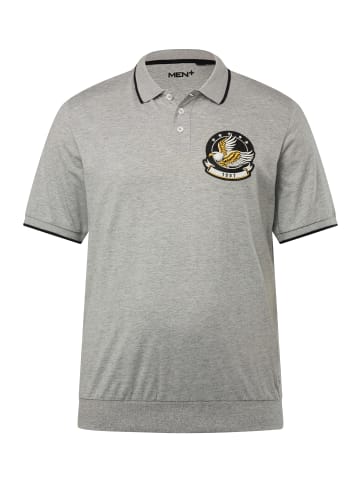 Men Plus Poloshirt in dunkelgrau melange