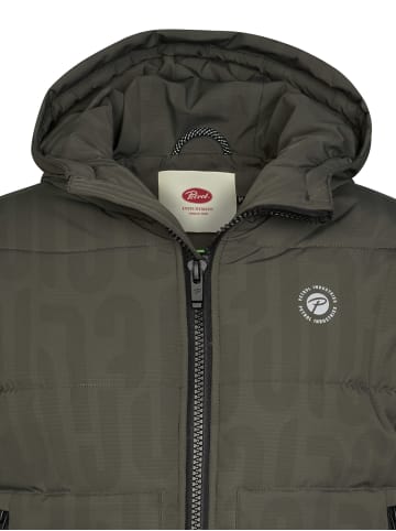Petrol Industries Bedruckte wattierte Jacke mit Kapuze ironbay in Schwarz