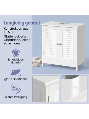 VASAGLE Waschbeckenunterschrank Saggio in Weiß - (B)30 x (H)60 x (T)60 cm