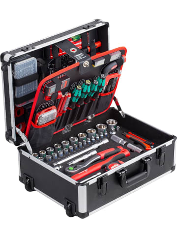 MeisterAnker Werkzeugtrolley 238-teilig Knipex & Wera fahrbar auf Rollen Werkzeugkoffer