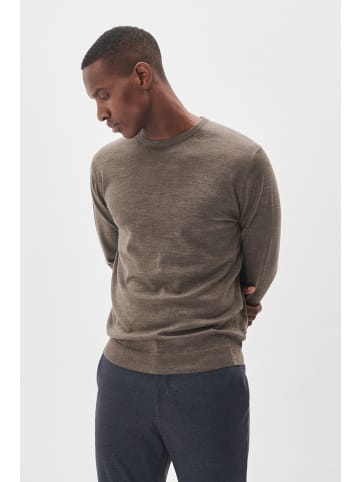 Matinique Strickpullover Margrate Gerade Passform in Brown Soil Melange