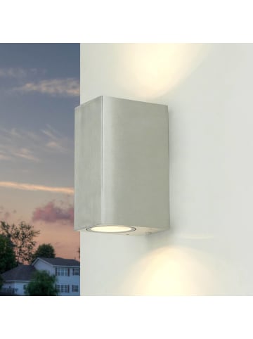 Licht-Erlebnisse Außen Wandlampe (B)6.8 x (H)15.2 cm in SilberSilber