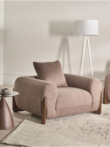 Beliani Sessel VINLIDEN in Braun - (W) 118 x (H) 62 x (L) 87 cm