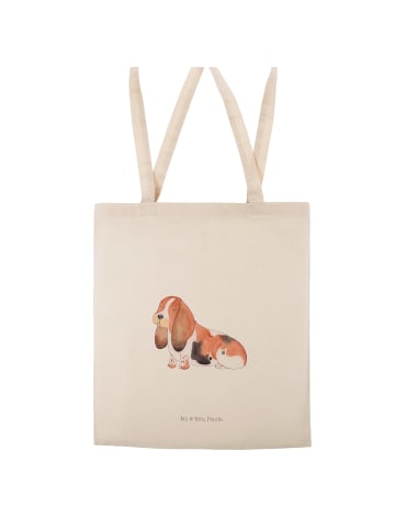 Mr. & Mrs. Panda Tote Bag Hund Basset Hound ohne Spruch in Creme