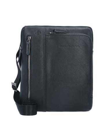 Piquadro Black Square Umhängetasche Leder 23 cm in nero