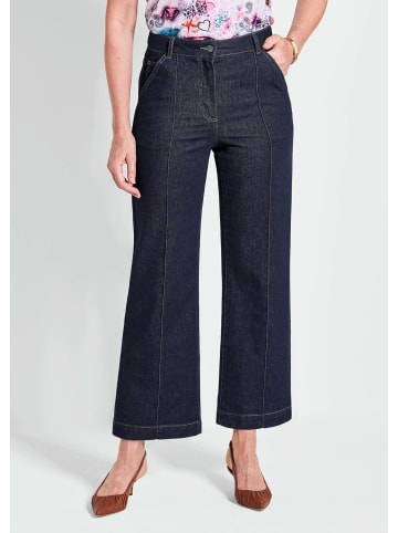 GOLDNER Jeans Weite elastische Jeans VERA mit Formbund in marine