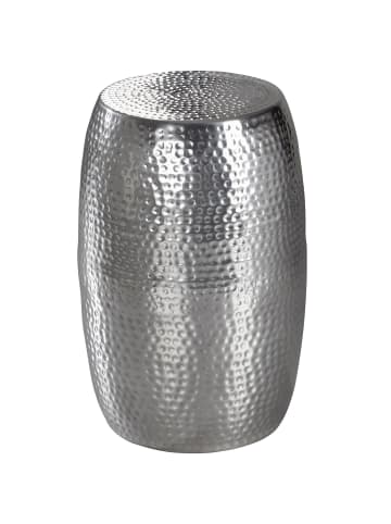 KADIMA DESIGN Couchtisch Oriental | Aluminium Gold-Look, 30cm, Handarbeit in Silber