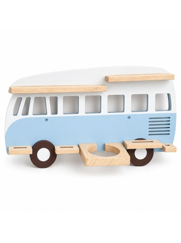 relaxdays Toniebox Regal "Bus" in Blau - (B)62 x (H)32 x (T)13 cm