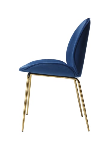Kayoom Stuhl Charlize 2erSet in blau - messing