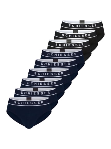 Schiesser Rio Slip / Unterhose 95/5 Organic Cotton in Blau / schwarz