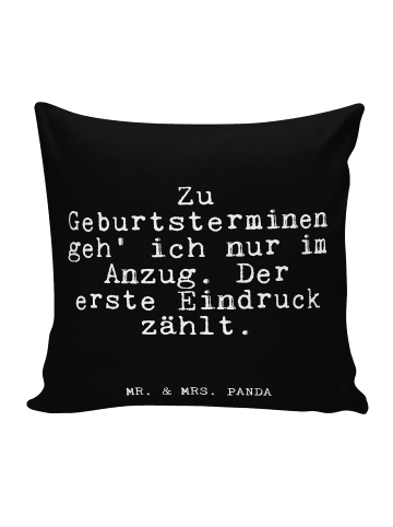 Mr. & Mrs. Panda Zierkissen Zu Geburtsterminen geh' ich... mit S... in Schwarz